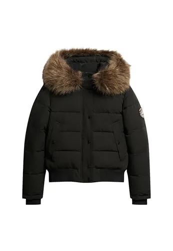 Superdry Damen Everest Kapuzen-Bomberjacke Schwarz 44 von Superdry
