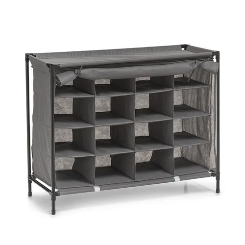 Zeller Present Schuhregal mit 16 Fächern, grau - Schuhschrank mit 16 Fächern, ideal für eine ordentliche Schuhaufbewahrung. Einfache Selbstmontage und pflegeleicht - perfekt für jeden Flur!