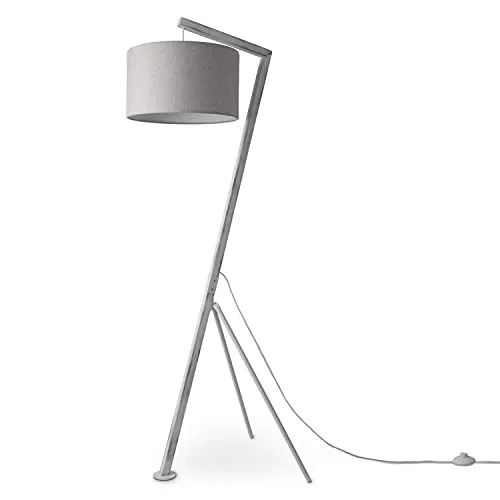 Paco Home Stehlampe Wohnzimmer Holz - Vintage Standleuchte mit Stoff Lampenschirm - Standleuchten & Deckenfluter - Diese stilvolle Stehlampe aus hochwertigem Bambus und Kiefernholz bringt modernes Design und natürliche Materialien in Ihr Zuhause.