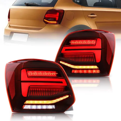 Voll LED Rückleuchten für VW Polo 6R 6C 2011-2017 - Rück- & Bremsleuchten mit dynamischem Blinker, energieeffiziente LED-Technologie für modernes Tuning und verbesserten Look.