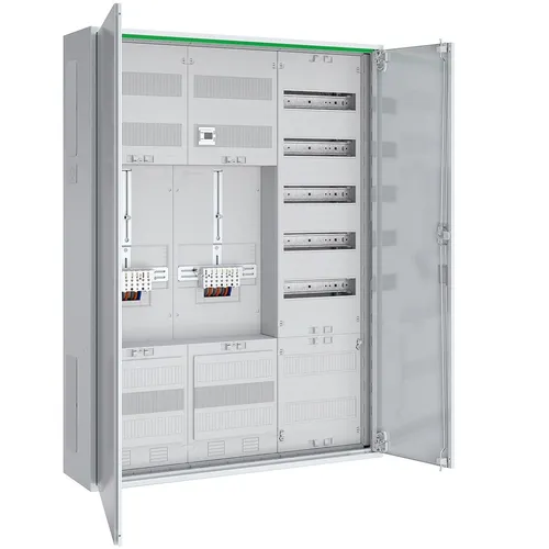 ABN ABNRS307Z0062 Zählerschrank 3Pkt, 2Z, 1V, 1APZ, sHS/ZSK, IP44, SKII, 5-polig, BxHxT 800x1100x210 mm, weiß
