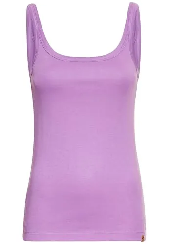 camel active Damen Basic Top aus Reiner Baumwolle Lila, Womenswear-XXL