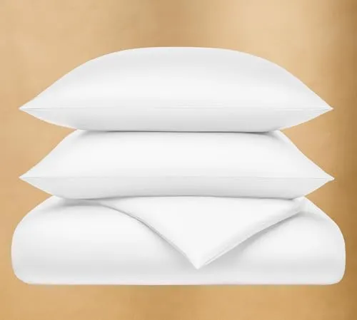 Seralino Mako Satin Bettwäsche Set 135 x 200 cm Weiß - Bettwäsche-Set aus 100% Bio-Baumwolle in hochwertiger Mako-Satin-Qualität, atmungsaktiv und temperaturregulierend für erholsamen Schlaf und ein angenehmes Hautgefühl.