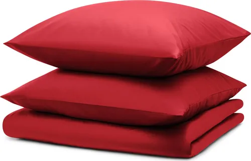 Blumtal Mikrofaser Bettwäsche in Rot, Oeko-TEX zertifiziert - Pflegeleichte und faltenfreie Bettwäsche aus atmungsaktiver Mikrofaser, inklusive 1 Bettbezug (240x220 cm) und 2 Kissenbezügen (40x80 cm), ideal für einen erholsamen Schlaf.