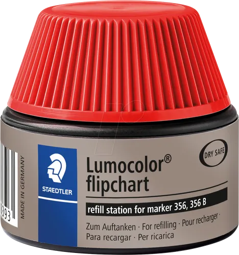 STAEDTLER 488562 - Nachfüllstation, Lumocolor Flipchart Marker 356/356 B, rot