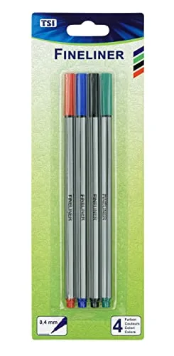 TSI Fineliner 4 Farben (rot/grün/blau/schwarz), Art. Nr. 38713