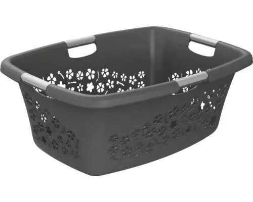 Wäschekorb Rotho Flowers 50 l anthrazit matt 1756708853WS in rot von Rotho