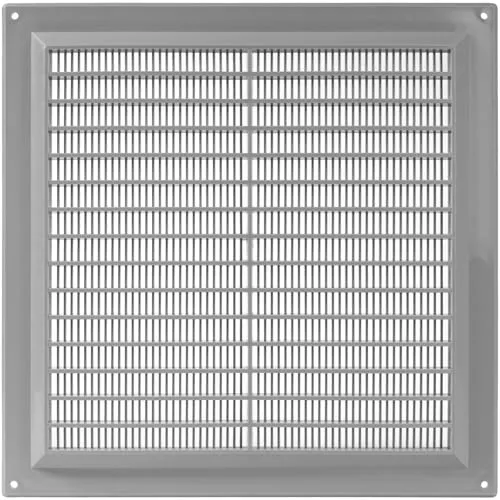 Vent Systems 250 x 250 mm Quadratisches Lüftungsgitter, Kunststoff Abdeckung mit Insektenschutz, Mauerlüftung, HVAC Luftauslass für Innen-/Außenwände, Decken, Schuppen, Wohnwagen, Heimwerkerbedarf