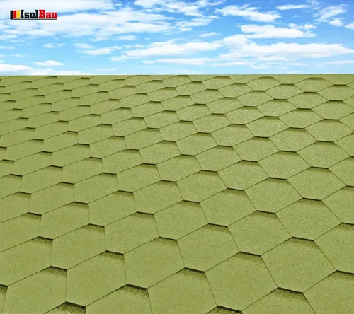 Dachschindeln Hexagonal Dreieck Form 3m?  Grün (22 Stk) Schindeln Dachpappe