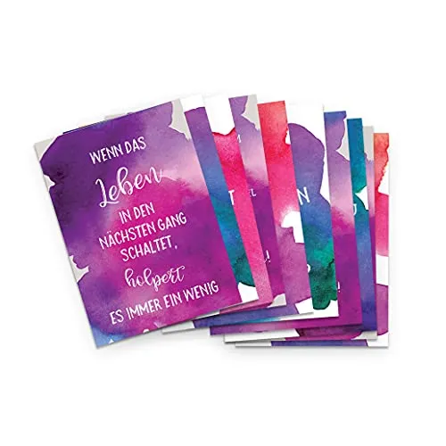 Postkarten Set Sprüche Aquarell 10er Set 10 Postkarten Motivationssprüche Mutmacher
