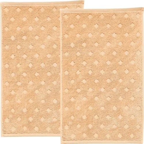Erwin Müller Walk-Frottier Gästetuch 2er-Pack Baden Baden apricot Größe 30x50 cm - extra saugstark, schnell trocknend, samtweich, mit Schlaufe