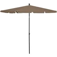 furnicato Sonnenschirm 210x140 cm Taupe - Kippbar - Balkonschirme mit UV-beständigem Polyester, ideal für flexiblen Sonnenschutz. Stabiler Stahlmast und 4 robuste Rippen garantieren Langlebigkeit und ein schattiges Plätzchen nach Wunsch.