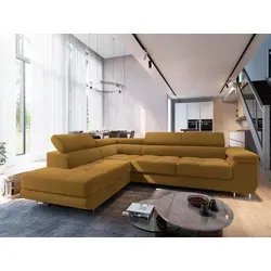 Masseno Ecksofa SELVA L-S mit Schlaffunktion - Ecksofa mit Bettkasten, elegantes Design und praktischer Stauraum für Bettzeug, ideal für entspannte Abende und unerwartete Gäste.