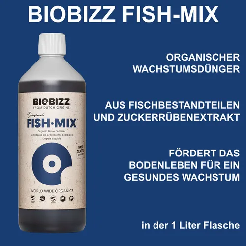 BioBizz Fish-Mix 1 L Dünger Wachstum Wuchs Grow Ammonium Stickstoff Nitrate