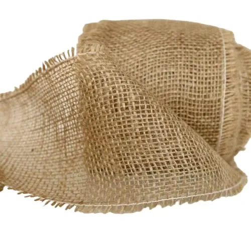 TOLKO 1m Jute Stoff Meterware | Mittel grob 10cm breit | natur Sack-Leinen Tisch-Deko Beutel Band Pflanzen Überwinterung Garten robuster Jutestoff Meterware fein Stoffe zum Nähen Dekorieren Basteln