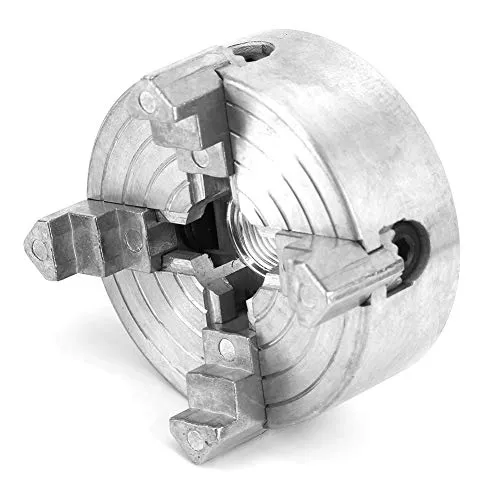 Vierbackenfutter, Z011A Zinklegierung 4 Backenfutter M12x1 Drehfutter Drechselzubehör für Mini-Metalldrehmaschine, 4 Backen-Drehmaschinenfutter
