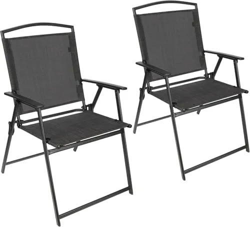 BRUBAKER 2er Set Gartenstuhl Bergamo - Wetterfester Klappstuhl - Essstühle für Outdoor-Aktivitäten, wetterfest und platzsparend mit ergonomischem Design für hohen Sitzkomfort, ideal für Garten, Balkon und Camping.