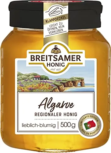 Breitsamer Blütenhonig von der Algarve 500g - Aromatisch-blumiger Honig aus der Algarve, ideal als Brotaufstrich und zum Verfeinern von Speisen.