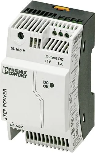 Phoenix Contact STEP-PS 1AC 12DC 3 - 12V DC 3A Stromversorgung, stabilisiert und ideal für Tragschienenmontage