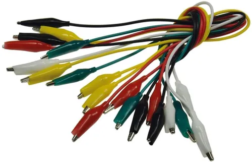 ChiliTec Krokodilklemmen Verbinder Satz Kroko Set 10 Kabel 5 Farben Stromkabel