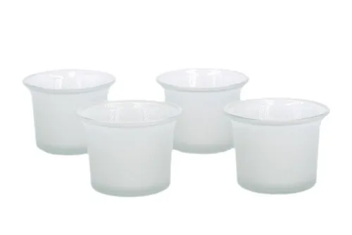 Creativery Teelichthalter, Teelichtgläser geschwungen 63x45 mm, Set 4 Stück
