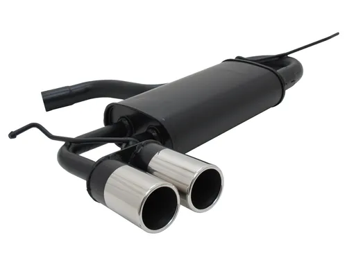 Novus Sportauspuff 2.0TSI für Audi A3 8P, VW Golf 5 GTi & Scirocco - Hochwertiger Schalldämpfer mit 2x76mm Endrohren, optimiert für sportlichen Sound und maximale Leistung.
