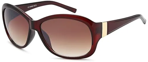 styleBREAKER Damen Oversize Sonnenbrille Butterfly mit Verlaufsgläsern | Kunststoffrahmen mit Metallverzierung am Bügel | UV400 Schutz, Gestell Braun/Glas Braun Verlauf