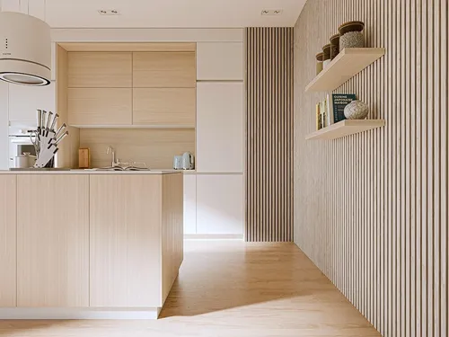 Akustikpaneel AURA Balance Light Oak 240x60cm Wandpaneele Lamellenwand