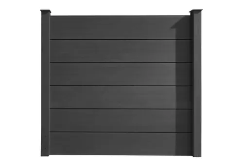 HORI WPC XXL Sichtschutz-Zaun Komplettset – Beidseitig glatte Jumbo-Diele in Anthrazit - Robuster WPC-Sichtschutz für den Garten mit 70 % Holzanteil. Das flexible Stecksystem ermöglicht eine einfache Montage, während die massive Jumbo-Diele für optimalen Sichtschutz und Langlebigkeit sorgt.