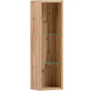 MÖBELPARTNER Badregal Duo 140239 – Eiche Landhaus - Sonstige Badezimmermöbel mit 2 Fachböden für optimale Aufbewahrung, kratzfeste Oberfläche und einfache Pflege – ideal für ein ordentliches Badezimmer.