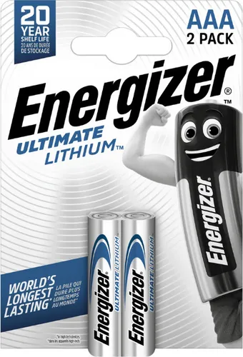 ENERGIZER Ultimate Lithium L92 AAA Batterien - 2er Pack, leistungsstark für energieintensive Geräte und langanhaltend