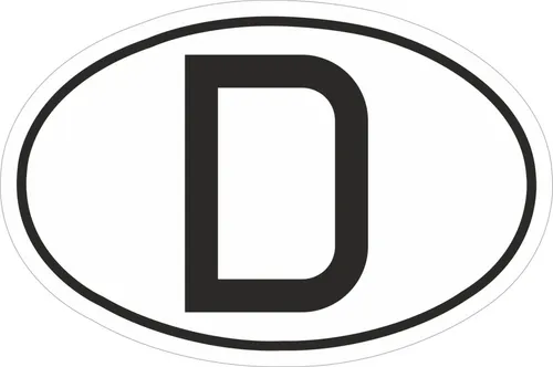 Hermann Schütz Aufkleber D-Schild Dimension 40x75mm