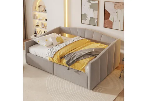 Odikalo Schlafsofa Polsterbett mit Stauraum 90/140x200 Grau von Odikalo