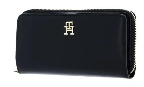 Tommy Hilfiger Portemonnaie, schwarz (bdsblack), Gr. OS - Elegantes Portemonnaie aus hochwertigem Polyurethan, ideal für stilbewusste Träger.