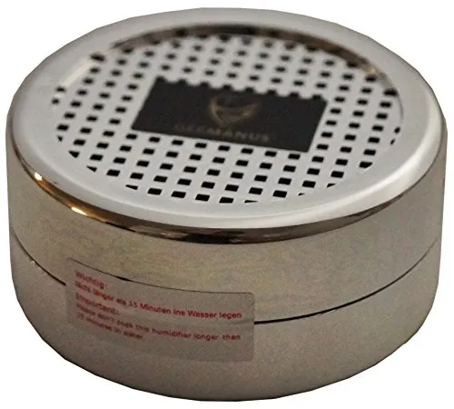 GERMANUS Humidor Befeuchter Rund Silber mit Kristallen von GERMANUS