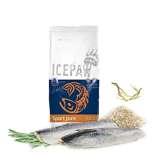 ICEPAW I High Premium Trockenfutter für Sporthunde - Sport Pure 2 kg - Hundefutter für aktive Hunde mit hochwertigem Hering und Reis, speziell für erhöhte Energiebedarfe und optimale Verträglichkeit.