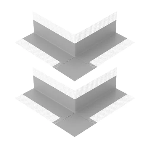 Isolbau Außenecke P2 Grau - 2 Stück - Wasserdichtes Eck-Dichtband für Sanitär, Dusche, Bad, Fliesen, Balkon Eckabdichtung Dichtecke Abdichtung für Innen- & Außenbereich