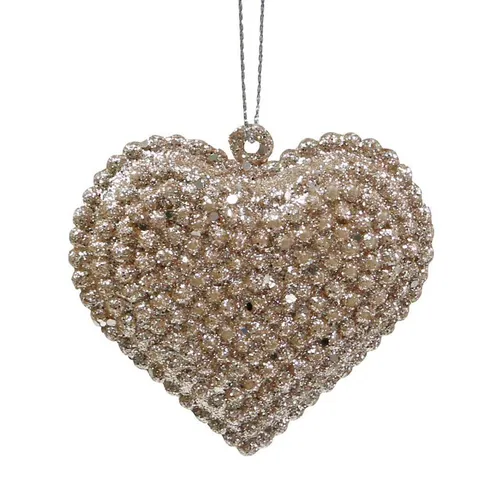 Glitterherz Dekoanhänger Champagner 12er Set für festliche Anlässe - Wunderschöne Ornament-Anhänger in Gold, ideal für Hochzeiten und Weihnachtsdekoration. Größe: 6x6,5 cm, aus hochwertigem Kunststoff gefertigt, bringen sie einen funkelnden Akzent auf jeden Tisch.