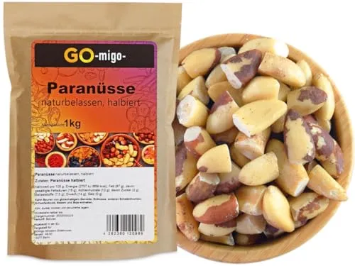1kg Paranüsse halbiert geschält - Knusprige Paranusskerne aus Bolivien - Nüsse & Nussmischungen: Knusprige, halbierte Paranüsse aus Bolivien, ideal als Snack oder zum Verfeinern von Gerichten.