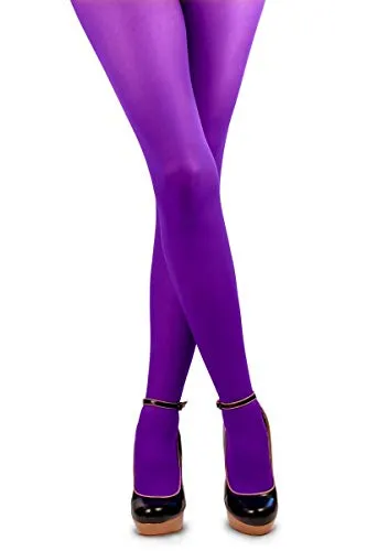 Thetru Kostüm Zubehör Strumpfhose Blickdicht lila Karneval Fasching Gr.2XL