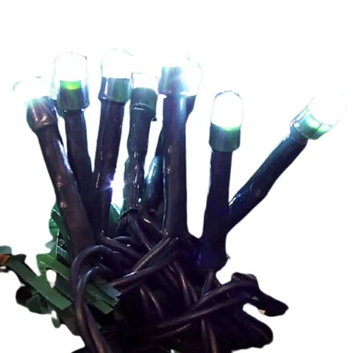 LED Lichterkette 80er kaltweiß / grün 8m aussen 10652