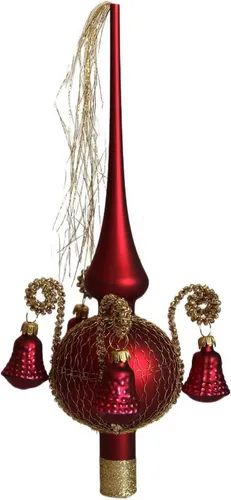 Lauschaer Glas Christbaumspitze mit Formglöckchen von Lauschaer Glas