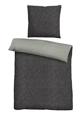 biberna Wende-Bettwäsche Garnitur 155x200 cm, titanium von biberna