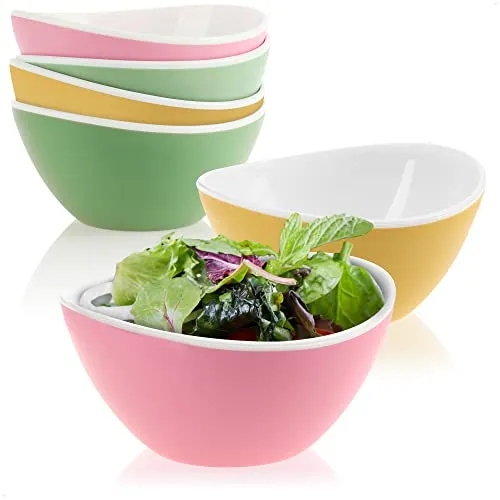 com-four® 6-teiliges Set Salatschüsseln - Kleine Schüsseln für Salat, Snacks, Nüsse und Obst - Dekorative Snackschalen spülmaschinengeeignet
