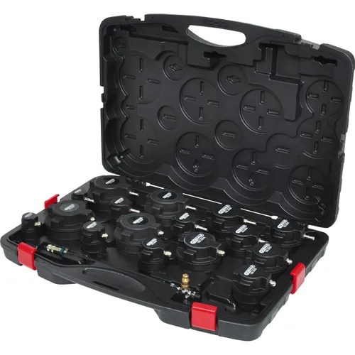 KS Tools Turbolader-Ladeluft-System-Prüfkoffer-Satz, 17-teilig - 150.2520 - Druck-Prüfwerkzeuge, umfassendes Set zur effizienten Prüfung von Turbolader- und Ladeluftsystemen für eine optimale Fahrzeugleistung.