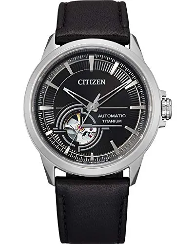 Citizen Herren Analog Automatik Uhr mit Leder Armband NH9120-11E