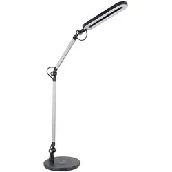 LED Tischlampe mit Wireless Charging und Touch-Dimmer - Moderne Tischleuchte in Schwarz mit Wireless Charging und dimmbarem LED-Licht. Ideal für Büro oder Schlafzimmer, flexibel dank Gelenken und wählbarer Lichtfarbe.