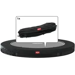 Berg Trampolin-Randabdeckung 430 cm rund schwarz mit weißem Rand - Trampolinrandabdeckungen, hochwertiger Schutzrand für mehr Sicherheit beim Springen und langlebiger Schutz vor Witterungseinflüssen.