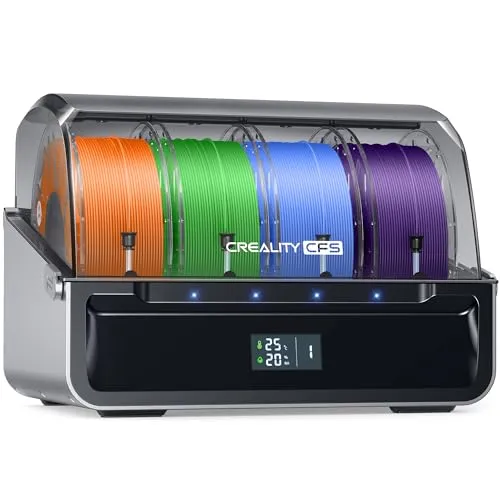 Creality CFS, Creality Filament System, Multicolor Auto Filament System für K2 Plus 3D-Drucker, Automatische Erkennung, Umschaltung und Weiterleitung, feuchtigkeitsgeschützte Filamentspeicherung