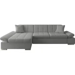 Mirjan24 Ecksofa L-Form, 5-Sitzer - Ecksofa mit Schlaffunktion und Bettkasten, ideal für Ihr Wohnzimmer. Maße: 278x161 cm, inklusive regulierbarer Armlehne und festen Polsterlehnen für maximalen Komfort.